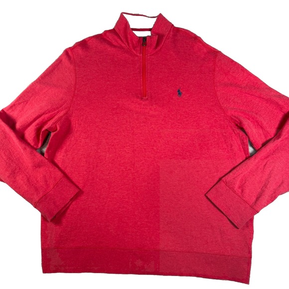 Polo Ralph Lauren Other - Polo Ralph Lauren 1/4 Zip Sweater Mens XL Red Pullover Preppy Academia Classic